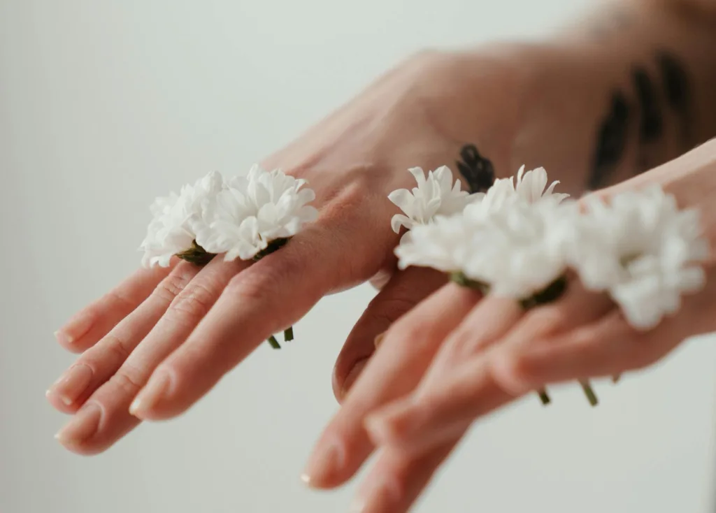 flowers on hand