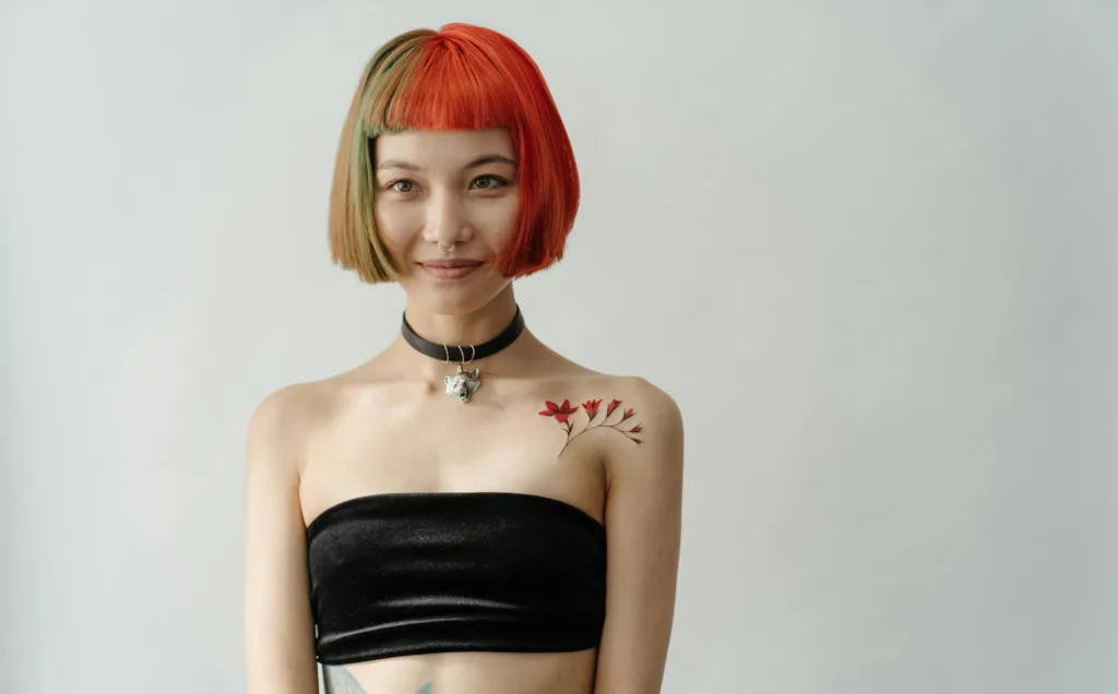 a girl with tattoo