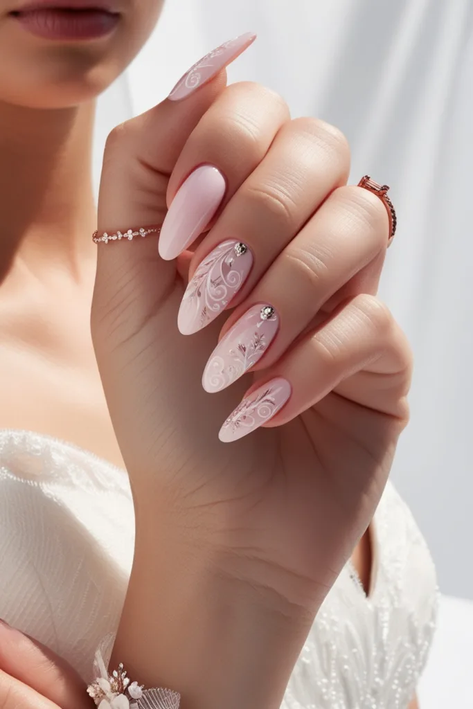 Pale pink nails