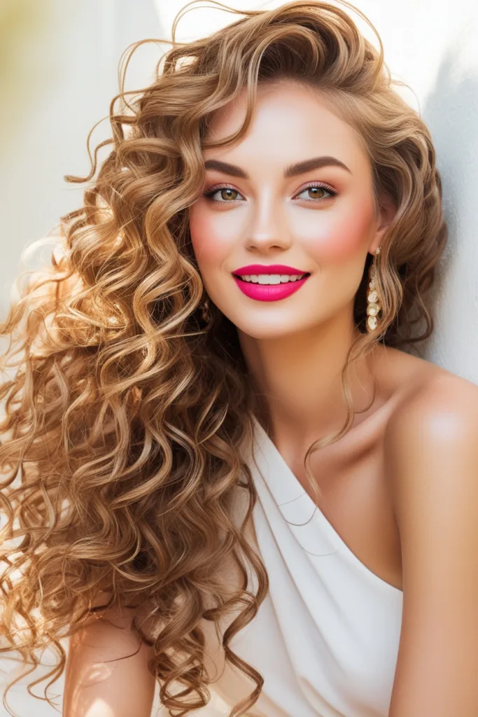 curly hair blonde girl