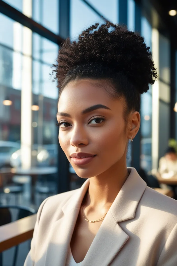 high puff curly hair